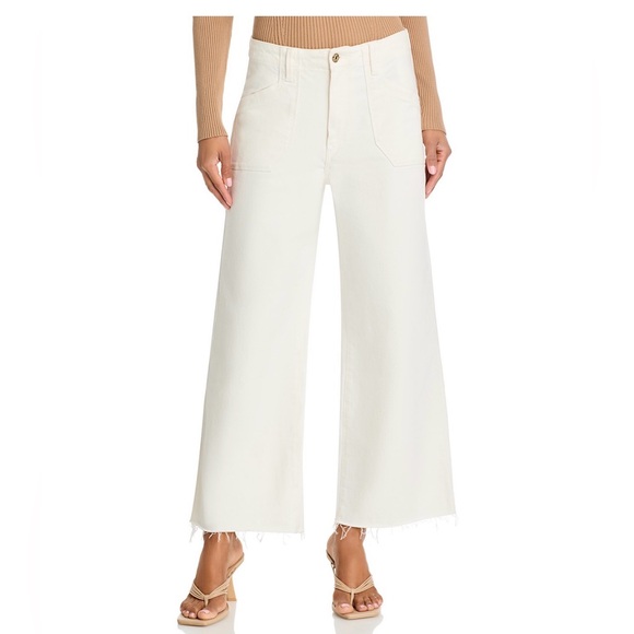 PAIGE Denim - New PAIGE ANESSA ankle wide leg high rise SZ 24 tonal ecru